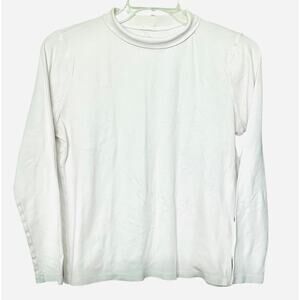 ST. JOHN’S BAY LONG SLV TURTLENECK PULL-OVER TOP, WOMENS, L, WHITE